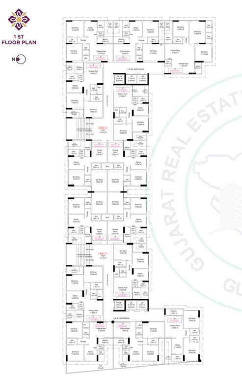  aashirvad lavish Block A Cluster Plan for 1st Floor