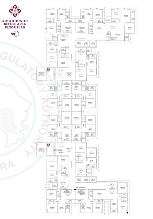  aashirvad lavish Block A Cluster Plan from 5th to 8th Floor