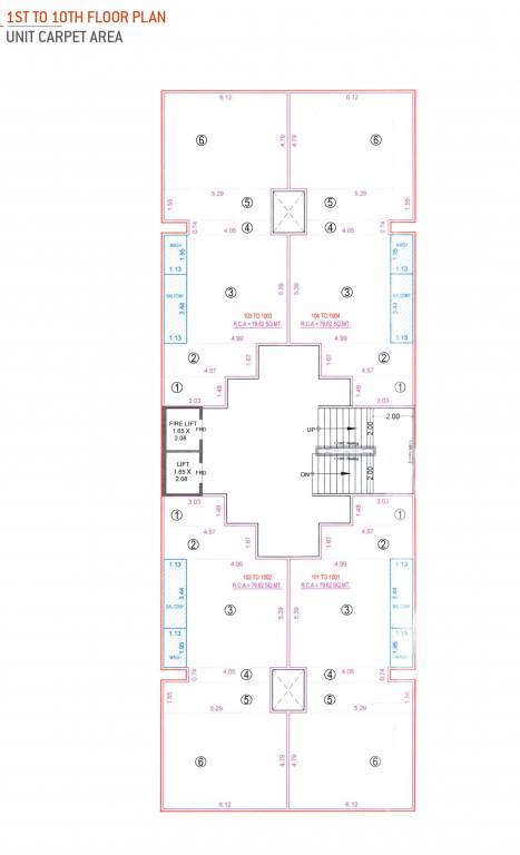  stellar bhavya Tower A Cluster Plan from 1st to 10th Floor