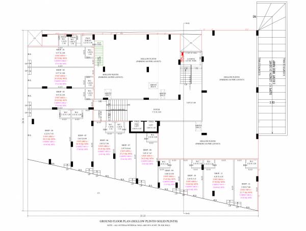  square Block A+B Cluster Plan for ground Floor