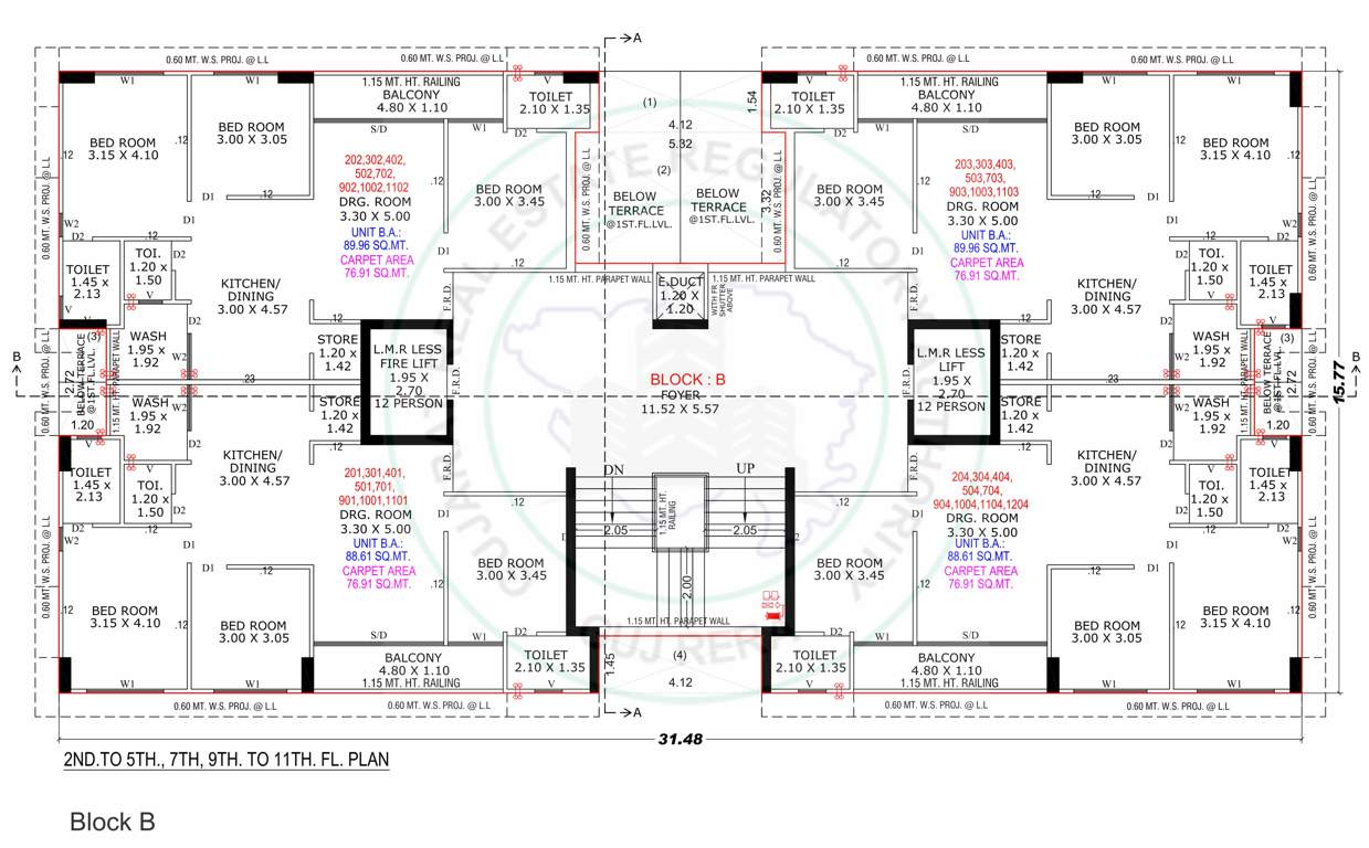  skylife B Cluster Plan from 2nd to 11th Floor
