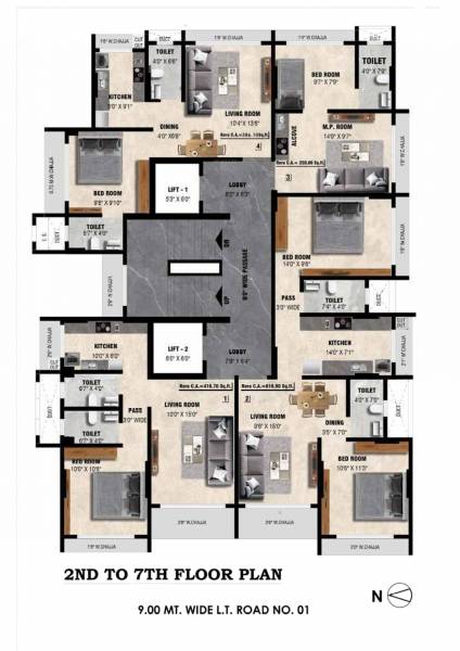  riviera Riviera Cluster Plan from 2nd to 7th Floor