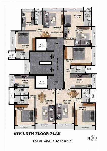  riviera Riviera Cluster Plan from 8th to 9th Floor