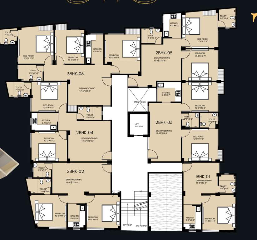 golden wings Golden Wings Cluster Plan for ground Floor