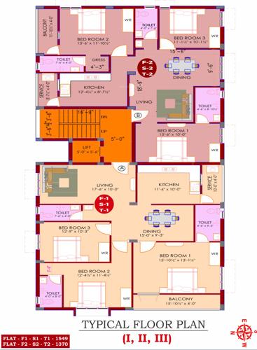  sri-dayananda-residency Sri Dayananda Residency Cluster Plan from 1st to 3rd Floor