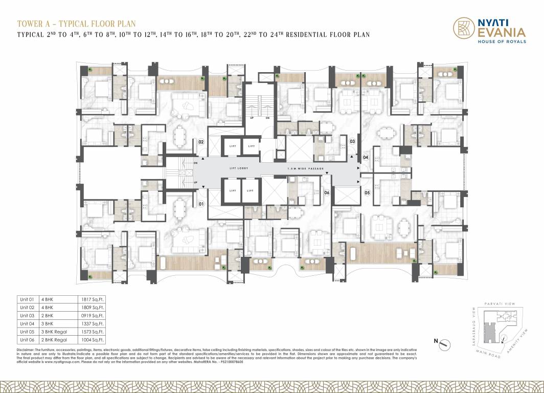  evania Tower A Cluster Plan for Typical Floor