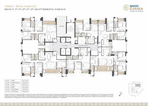  evania Tower B Cluster Plan for Refuge Floor