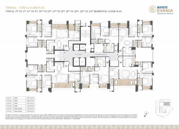  evania Tower B Cluster Plan for TypicalFloor