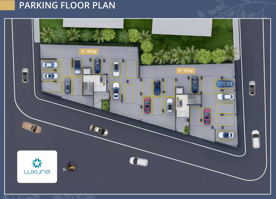  luxuria Wing A & B Cluster Plan for Parking Floor