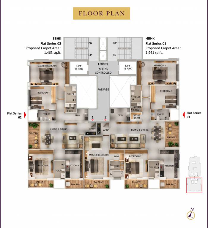  west view A Building Cluster Plan for Typical Floor