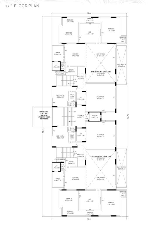  high life Tower A Cluster Plan for 12th Floor