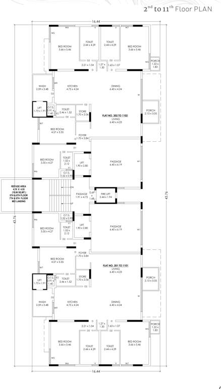  high life Tower A Cluster Plan from 2nd to 11th Floor