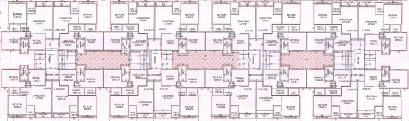  iqbal heights Tower ABCD Cluster Plan from 1st to 7th Floor