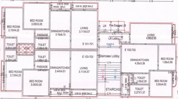  iqbal-heights Tower E Cluster Plan from 1st to 7th Floor