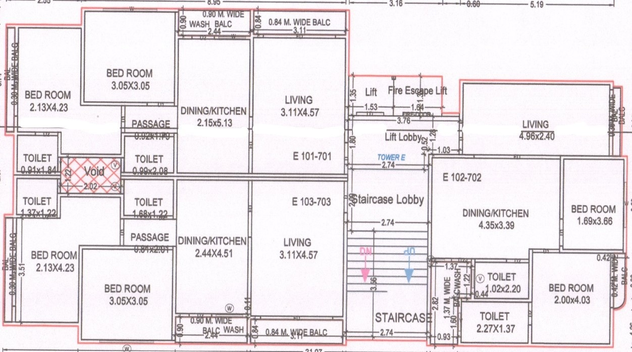  iqbal heights Tower E Cluster Plan from 1st to 7th Floor