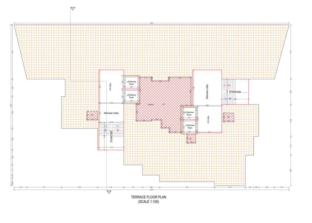 guru krupa heights Guru Krupa Heights Cluster Plan for terrace Floor