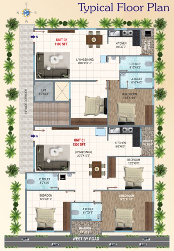  elite-apartment Elite Apartment Cluster Plan from 1st to 5th Floor