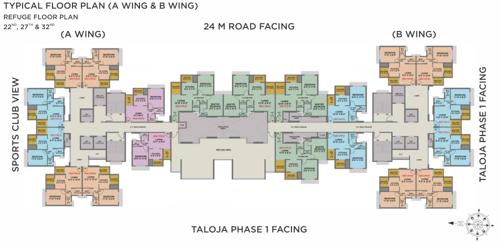  adarsh-sports-city A & B Wing Cluster Plan for 22nd, 27th & 32nd Floor