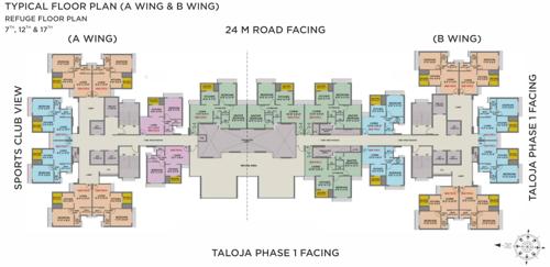 adarsh-sports-city A & B Wing Cluster Plan for 7th, 12th & 17th Floor