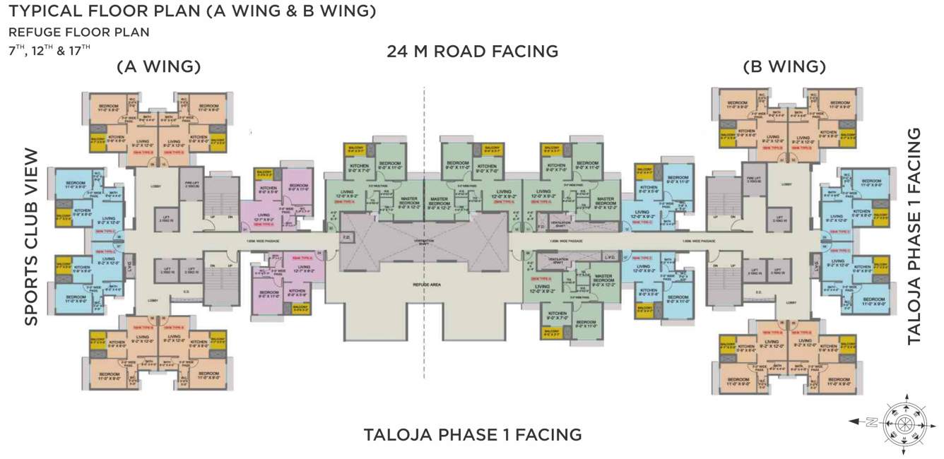  adarsh sports city A & B Wing Cluster Plan for 7th, 12th & 17th Floor