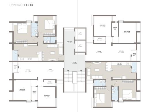  shree-vasundhara A1 Cluster Plan from 1st to 5th Floor