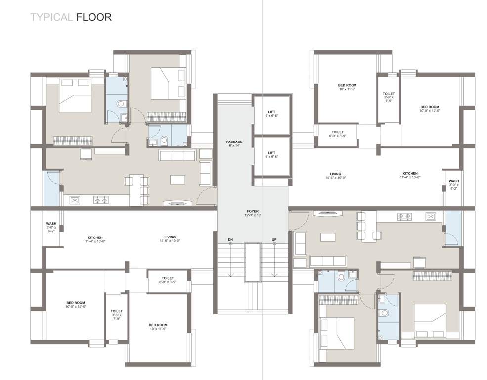 shree vasundhara A1 Cluster Plan from 1st to 5th Floor