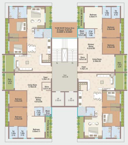  the-maple-skywalk Tower A1 Cluster Plan from 1st to 11th Floor A1, A2, A3