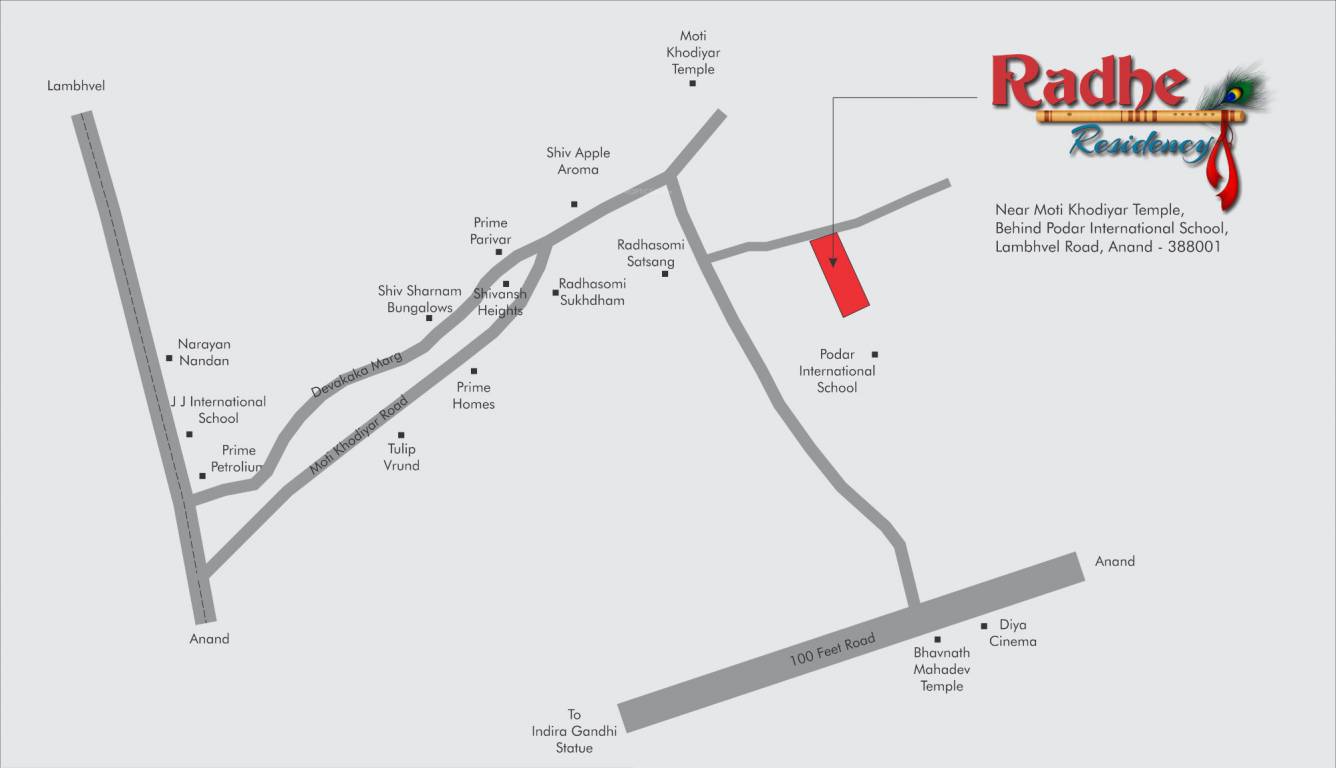 radhe residency Location Plan