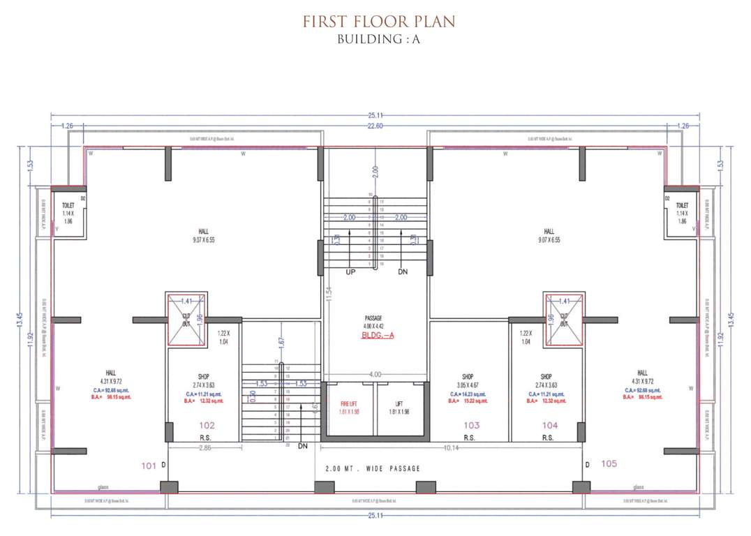 kailash homes Building A Cluster Plan for 1st Floor