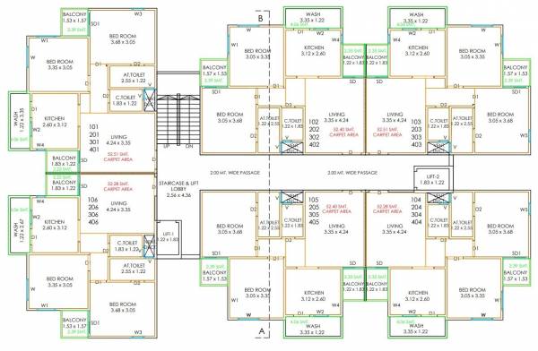  krishna-hill Cluster Plan from 1st to 4th Floor
