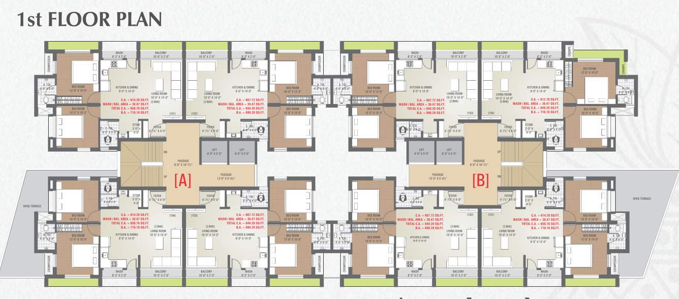  shubham hills Block B Cluster Plan for 1st Floor