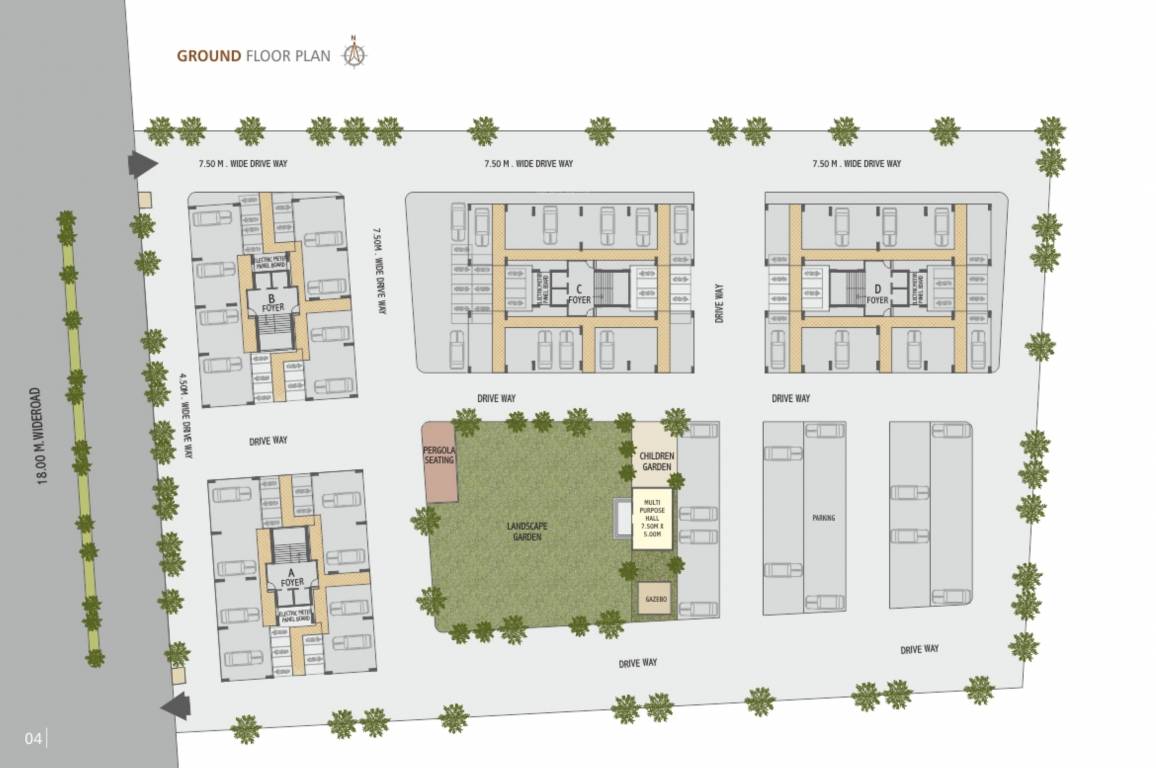  crest Tower A Cluster Plan for ground Floor