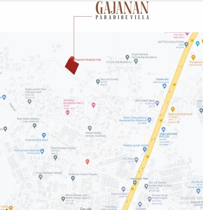 gajanan paradise villa Location Plan