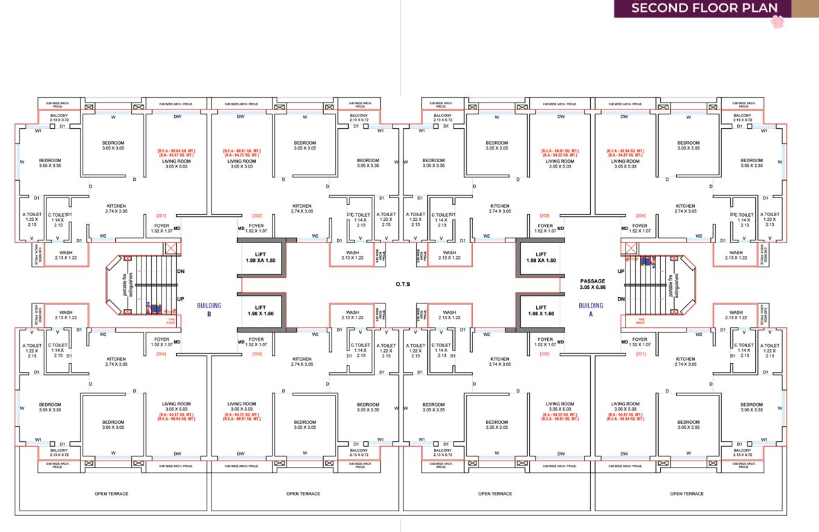  shivalik avenue Block A Cluster Plan for 2nd Floor