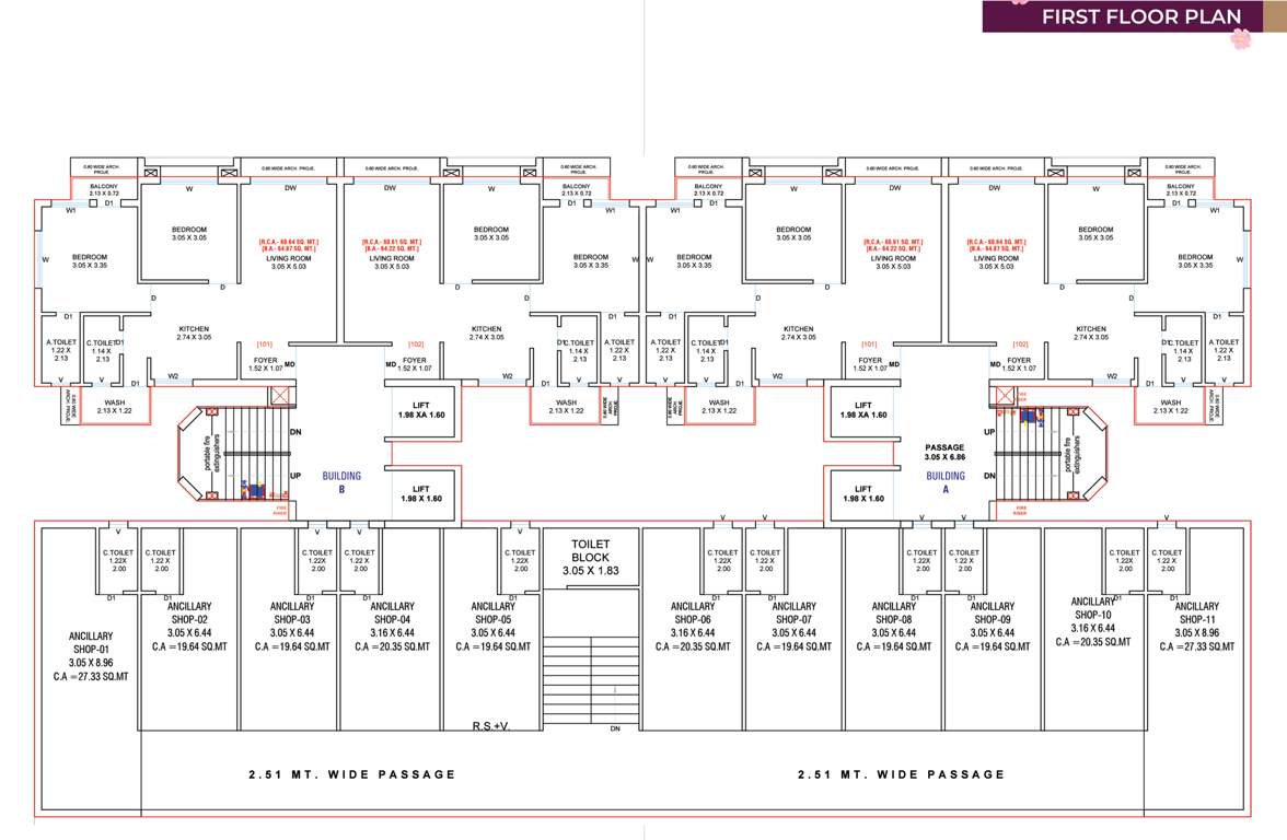  shivalik avenue Block B Cluster Plan for 1st Floor