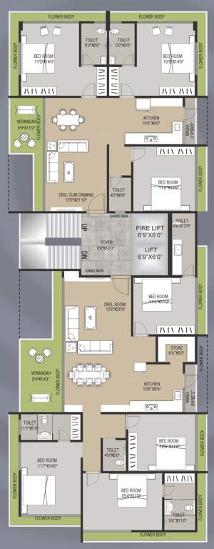  samedh Samedh Cluster Plan from 1st to 6th Floor