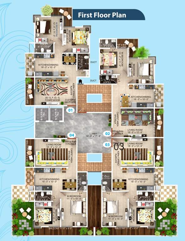  sky garden hills Sky Garden Hills Cluster Plan for 1st Floor