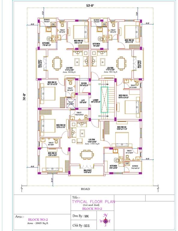  pallava neha Pallava Neha Cluster Plan from 1st to 2nd Floor
