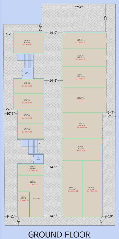aafiya heights Tower A , B Cluster Plan for ground Floor