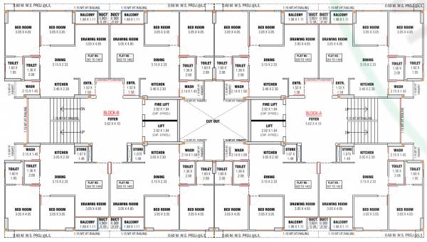  royal-crown Block A Cluster Plan from 3rd to 14th Floor A,B