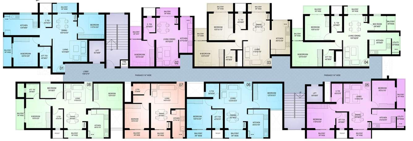  aadhya Aadhya Cluster Plan from 1st to 4th Floor