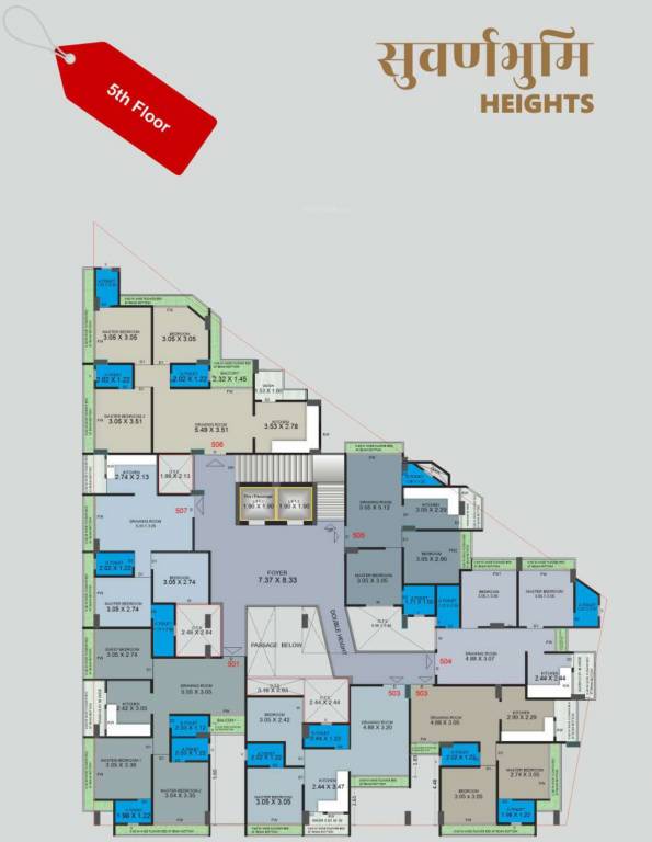 heights Building 1 Cluster Plan for 5th Floor