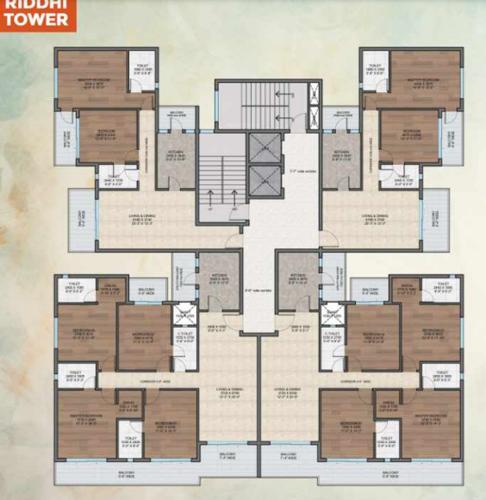  shri-krishna-anandam Riddhi Tower Cluster Plan from 1st to 10th Floor