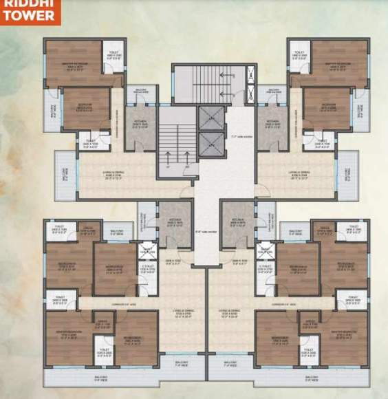  shri krishna anandam Riddhi Tower Cluster Plan from 1st to 10th Floor