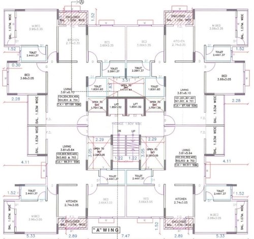  skyview-towers A Wing Cluster Plan from 1st to 7th Floor