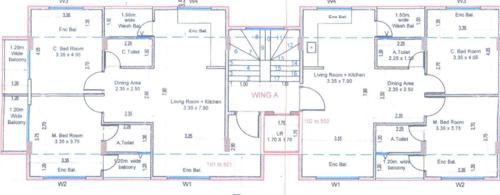  shree-balaji-heights Wing A Cluster Plan from 1st to 5th Floor