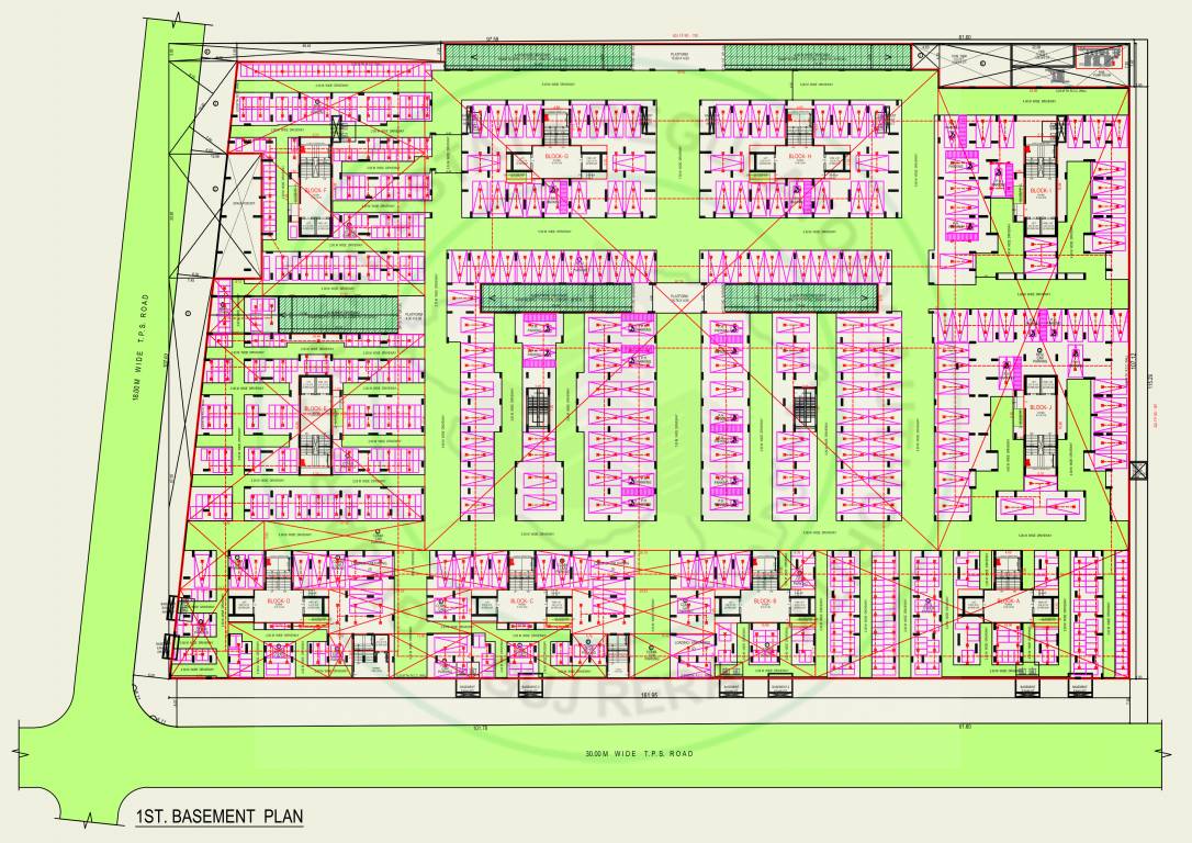 planet Block A Cluster Plan for ground Floor Basement