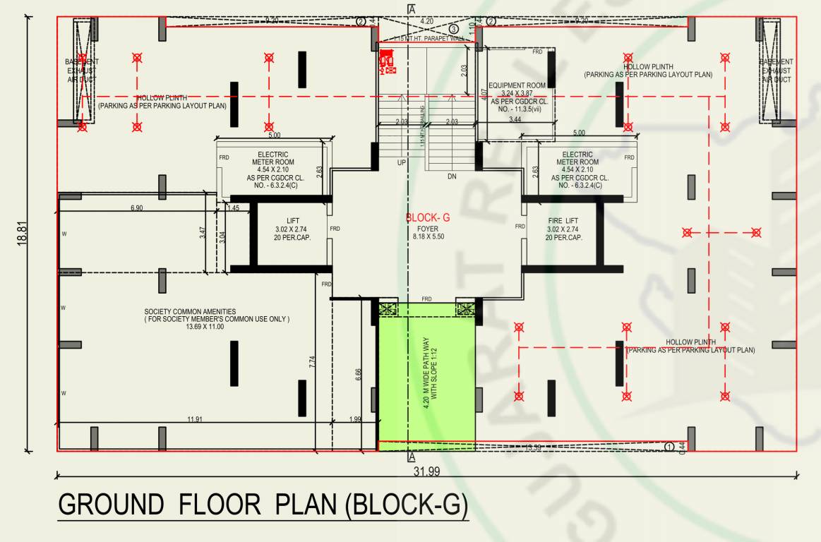 planet Block G Cluster Plan for ground Floor Ground
