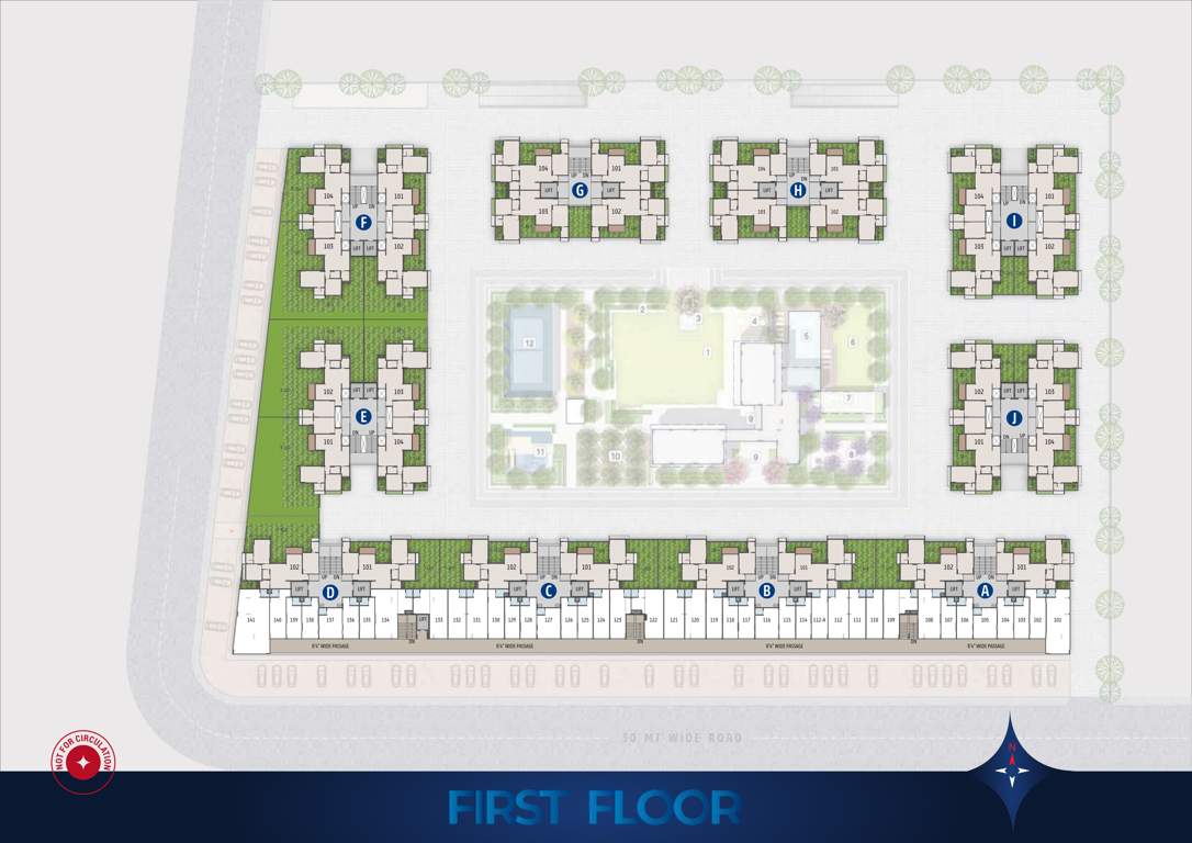 the planet by venus Block A To J Cluster Plan for 1st Floor