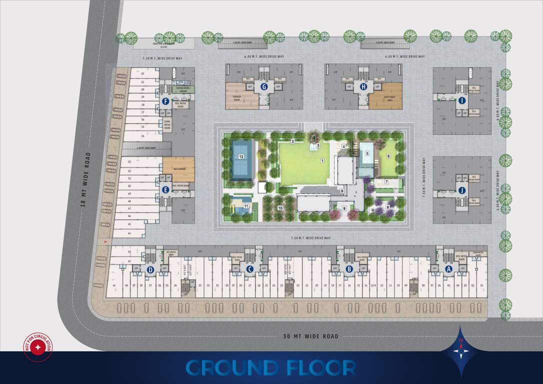 the planet by venus Block A To J Cluster Plan for ground Floor